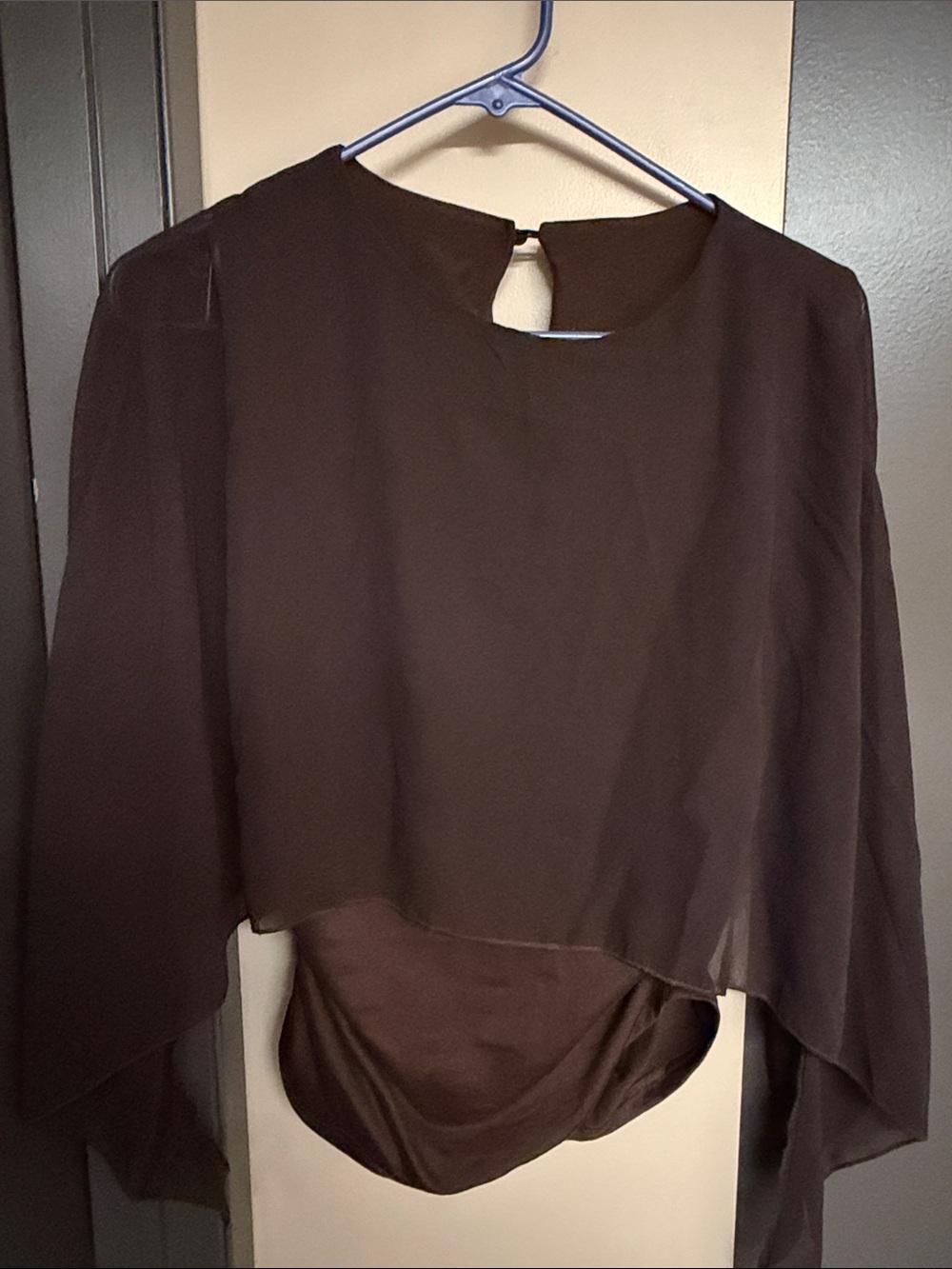 Women’s Brown Layered Chiffon Dress
